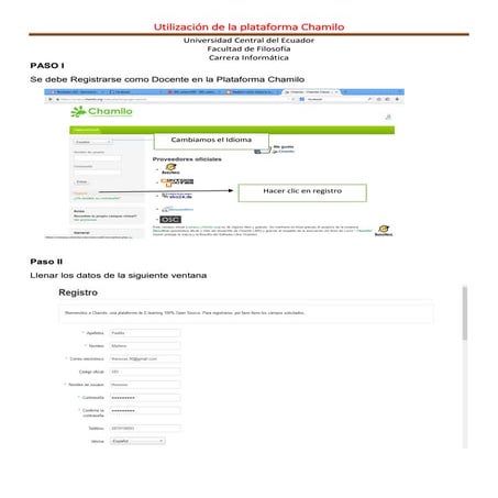 Tutorial de la plataforma chamilo