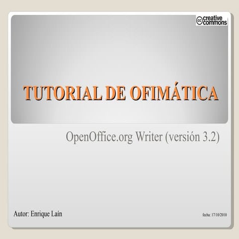 Tutorial open office writer | PPTX