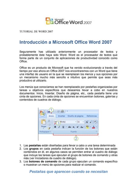 TUTORIAL DE WORD 2007