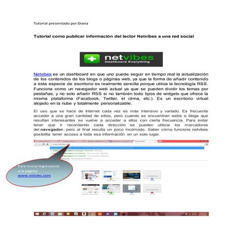 Tutorial Netvibes en redes sociales