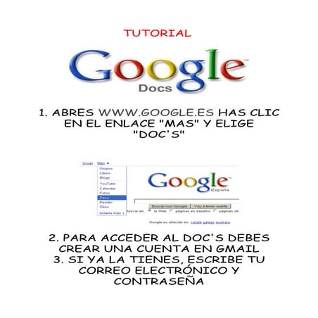 Pasos para crear una cuenta en gmail | PPTX