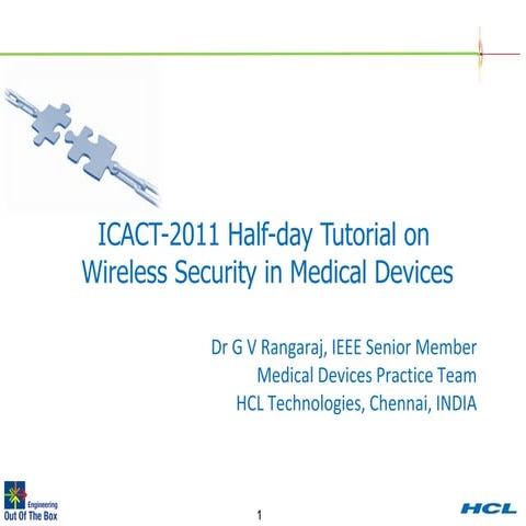 Tutorial on Wireless Security in Medical Devices | PPT