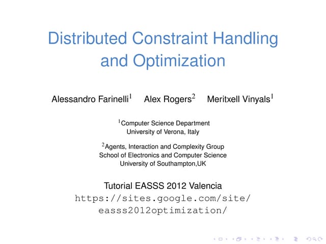 T12	Distributed search and constraint handling