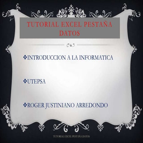 Tutorial excel pestaña datos