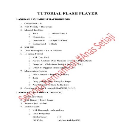 Tutorial Flash Player Sederhana PART 1 [Tombol]