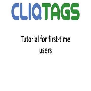 Tutorial for first time users