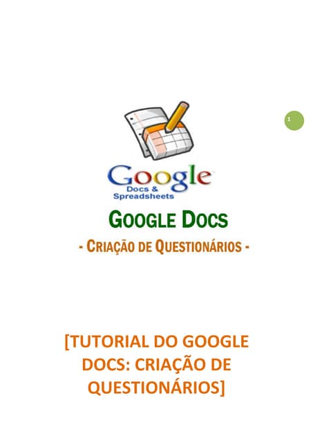 Tutorial google docs:Criação de Questionários