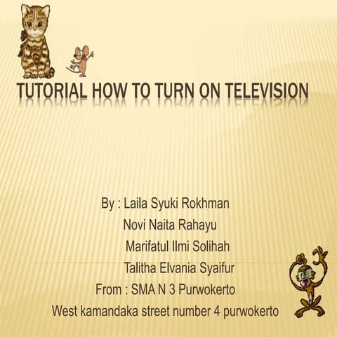 Tutorial how to turn on television | PPTX