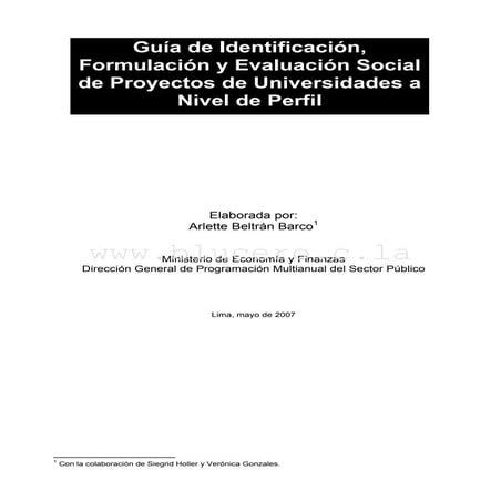 Tutorial identificacion formulacion y evalucion social para universidades a n...