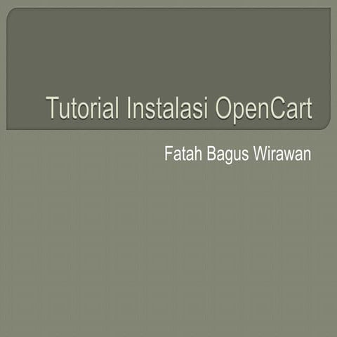 Tutorial instalasi open cart