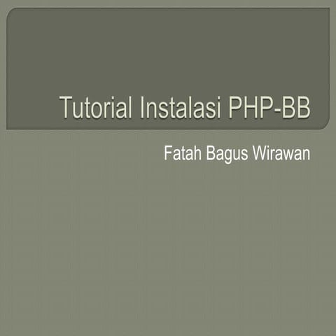 Tutorial instalasi php bb