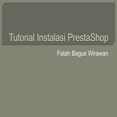 Tutorial instalasi presta shop