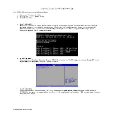 Tutorial install win xp