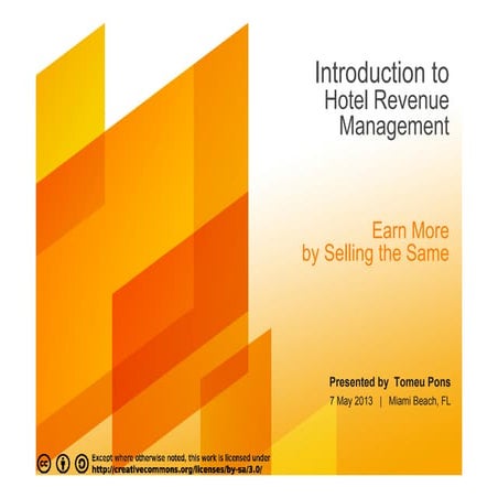 Tutorial introduction to revenue management for hotels hospitality seminar wh...