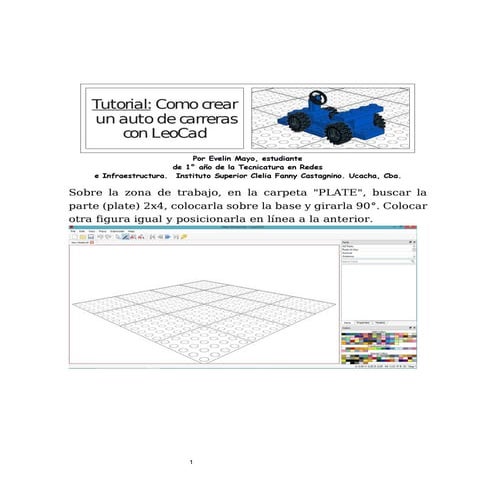 Tutorial: Como crear un auto de carreras con LeoCad | PDF