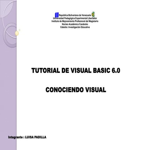 Cuadro de herramientas y botones en visual basic | PPTX