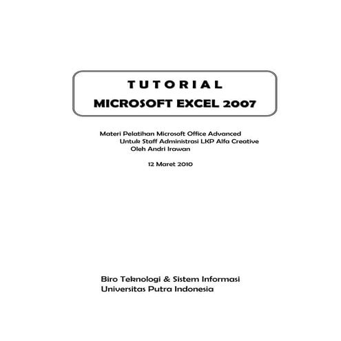 Tutorial microsoft excel_2007 | PDF