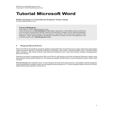 Tutorial microsoft word