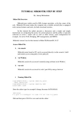 Tutorial mikrotik step by step  anung muhandanu 