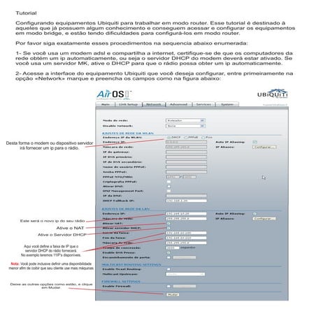 Tutorial modo router ubiquiti