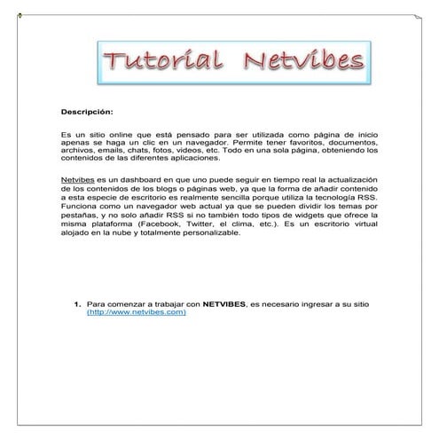 Tutorial Netvibes