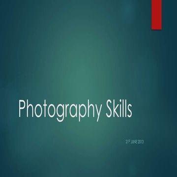 Tutorial on photogrphy