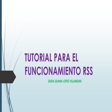 Tutorial para el funcionamiento rss