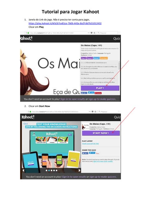 Tutorial para jogar kahoot