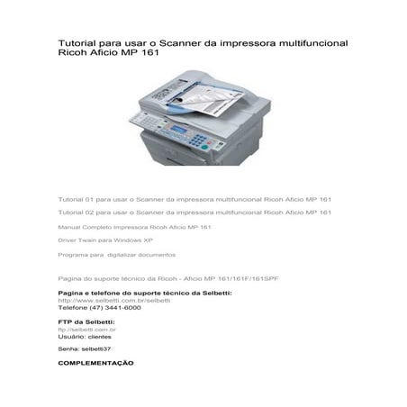 Tutorial para usar o scanner da impressora multifuncional ricoh aficio ...