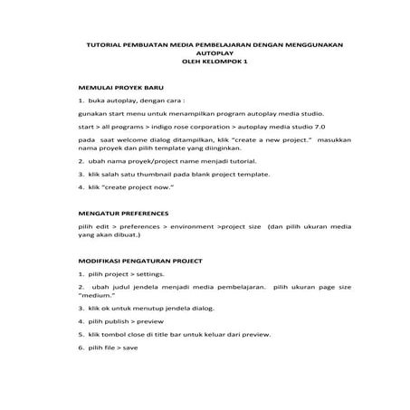 Tutorial pembuatan media pembelajaran dengan menggunakan autoplay