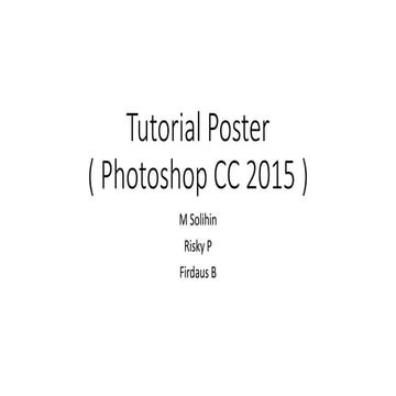 Tutorial poster menggunakan Adobe Photoshop CC 2015
