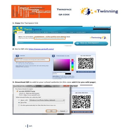 Add QRcode to Twinspace