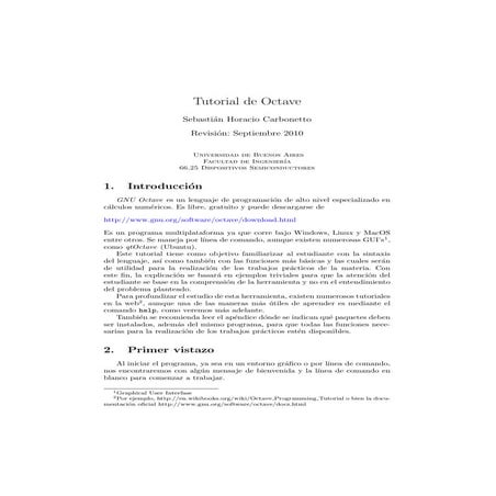 Tutorial rapido de octave | PDF