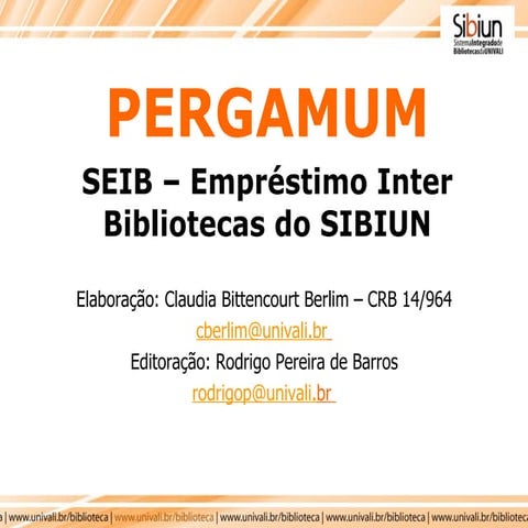 Tutorial seib   serviço de empréstimo entre bibliotecas do sibiun
