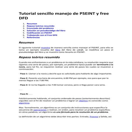 Tutorial sencillo manejo de pseint y free dfd