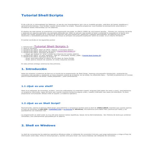 Tutorial shell scripts