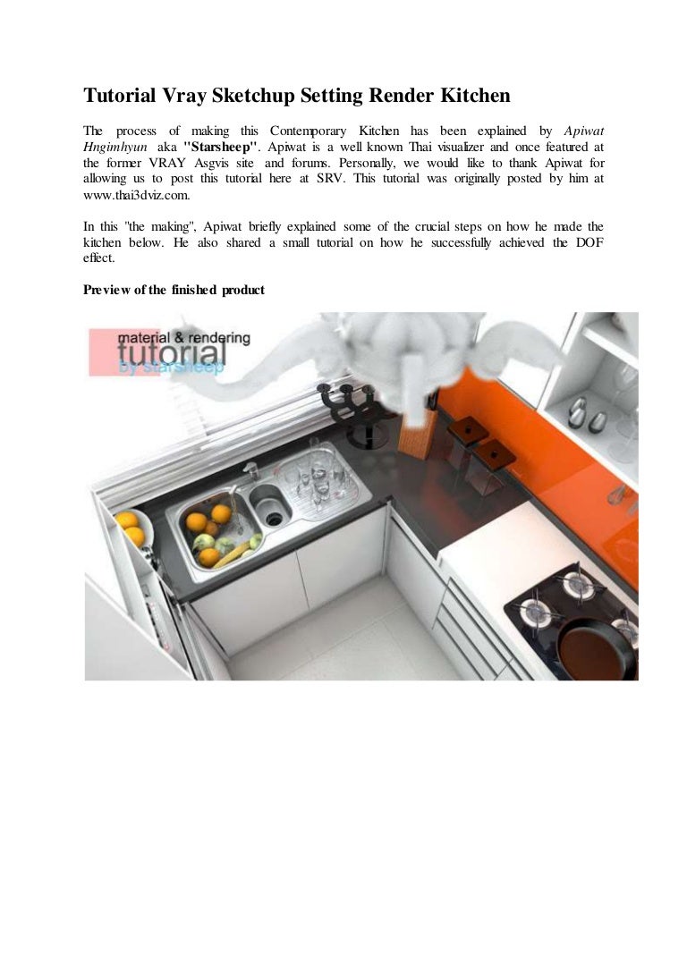 Tutorial Vray Sketchup Setting Render Kitchen