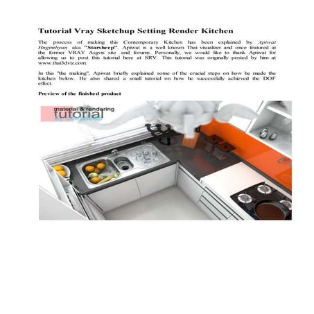 Tutorial vray sketchup setting render kitchen