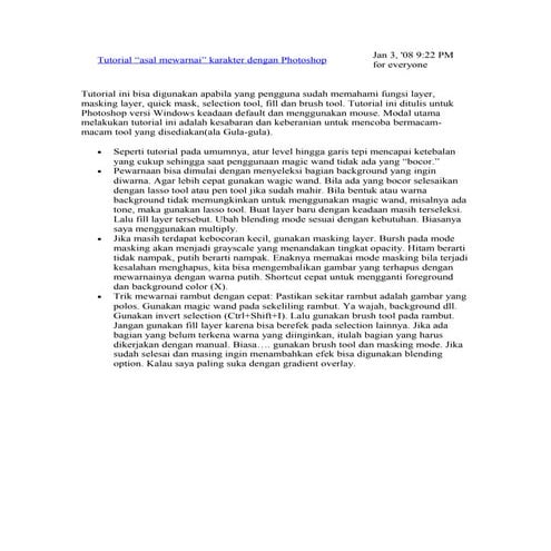 Tutorial wana kartun