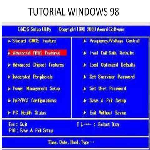Tutorial windows 98 | PPTX