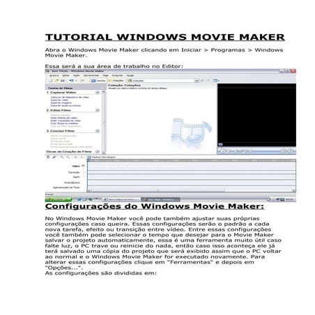 Tutorial do Windows Live Movie Maker | PDF