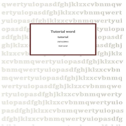 Tutorial word
