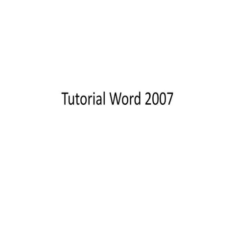 Microsoft Office Word 2007 | PDF