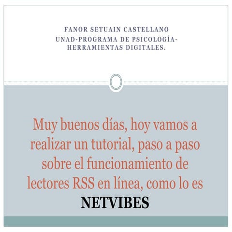 Tutoria netvibes unidad 2