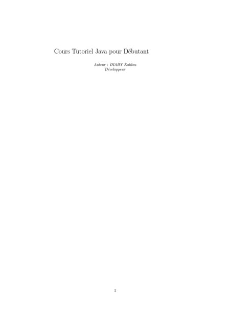 Tutoriel java