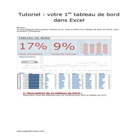 Tutoriel tableau de bord excel | PDF