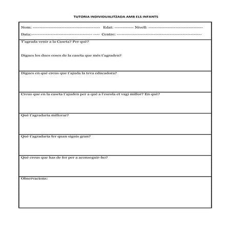 Tutories amb infants centre obert