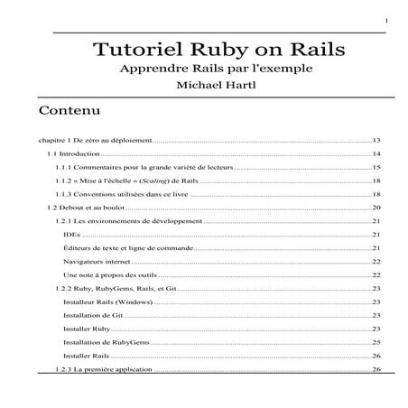 Tutoriel Ruby on Rails : apprendre Rails par l'exemple de Michael Hartl