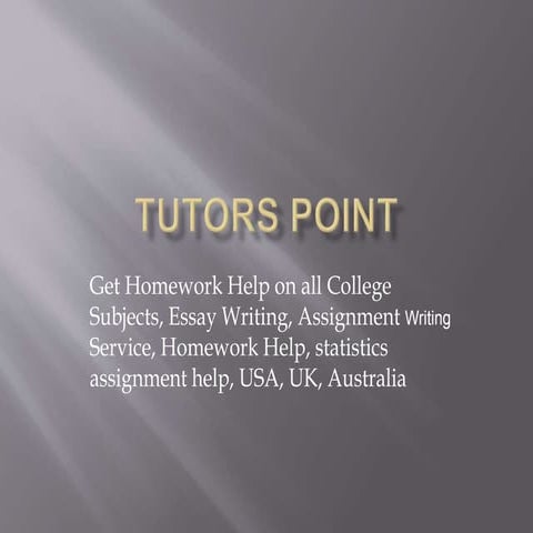 Top MBA Assignment Help and Writing Service in USA - Tutors Point