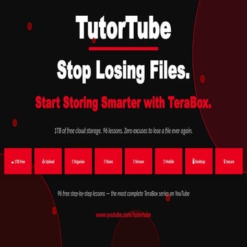 Master Cloud Storage with TeraBox: 1TB Free & 96 Expert Lessons | PPTX